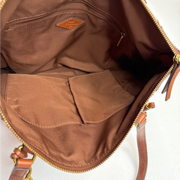 Fossil White and Brown Tote Bag - Picture 5 of 6